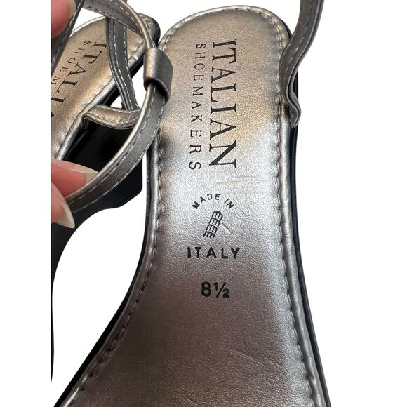 NWOT Italian Shoemakers Silver Wedge Strappy Heels - 8.5 - Picture 10 of 14